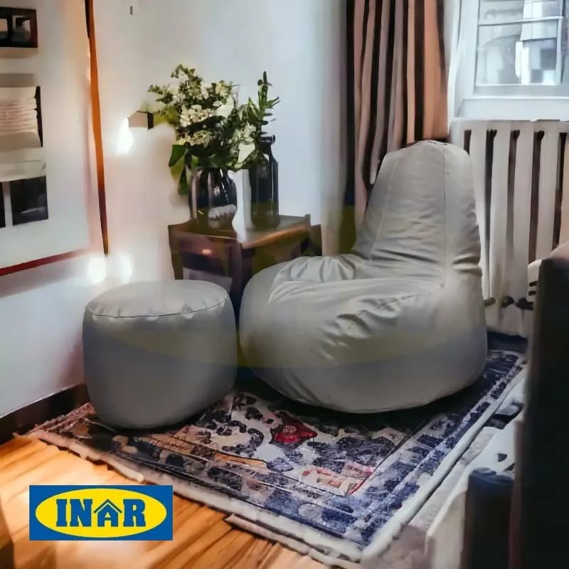 High Back Comfy Bean Bag Leatherite with Foot Rest
