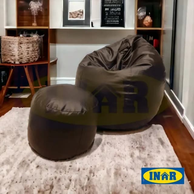 XXXL Elegant Leatherite Bean Bag with Foot Rest