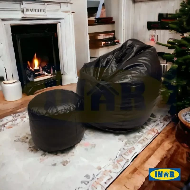 XXXL Elegant Leatherite Bean Bag with Foot Rest